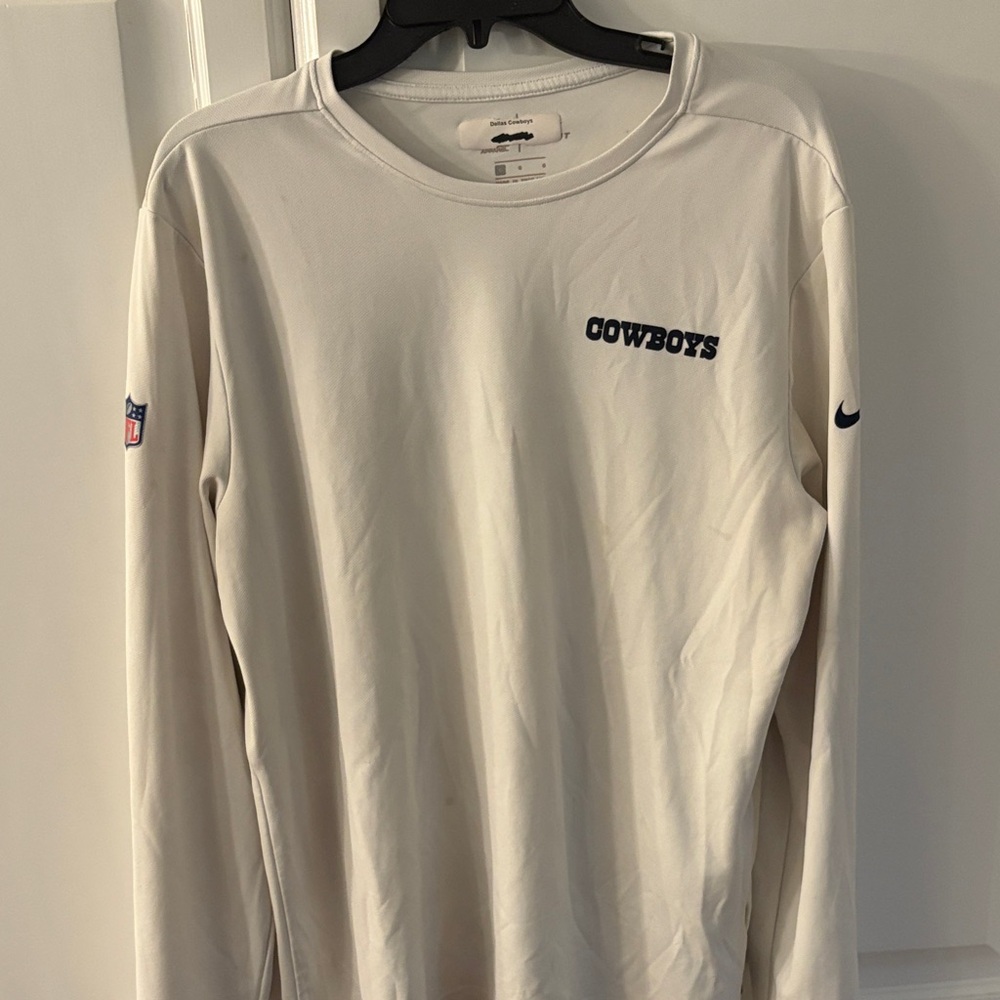 Nike Men's White Cowboys Long Sleeve Tee